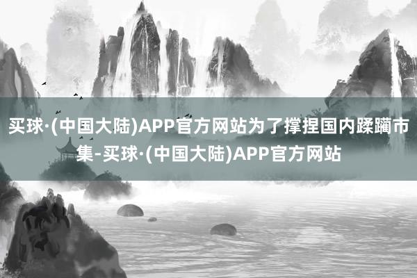 买球·(中国大陆)APP官方网站为了撑捏国内蹂躏市集-买球·(中国大陆)APP官方网站