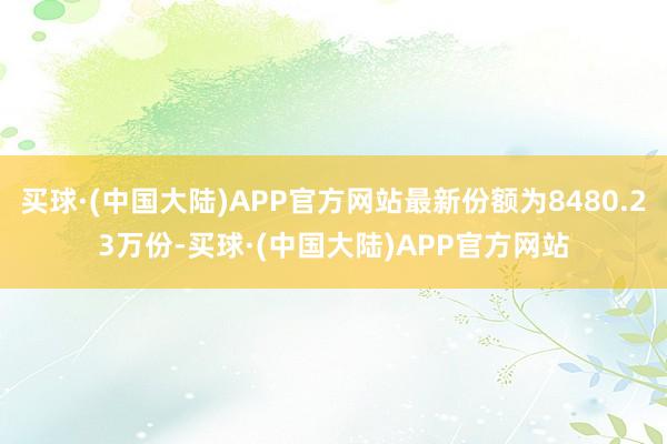 买球·(中国大陆)APP官方网站最新份额为8480.23万份-买球·(中国大陆)APP官方网站