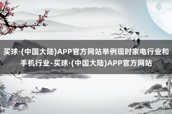 买球·(中国大陆)APP官方网站举例现时家电行业和手机行业-买球·(中国大陆)APP官方网站